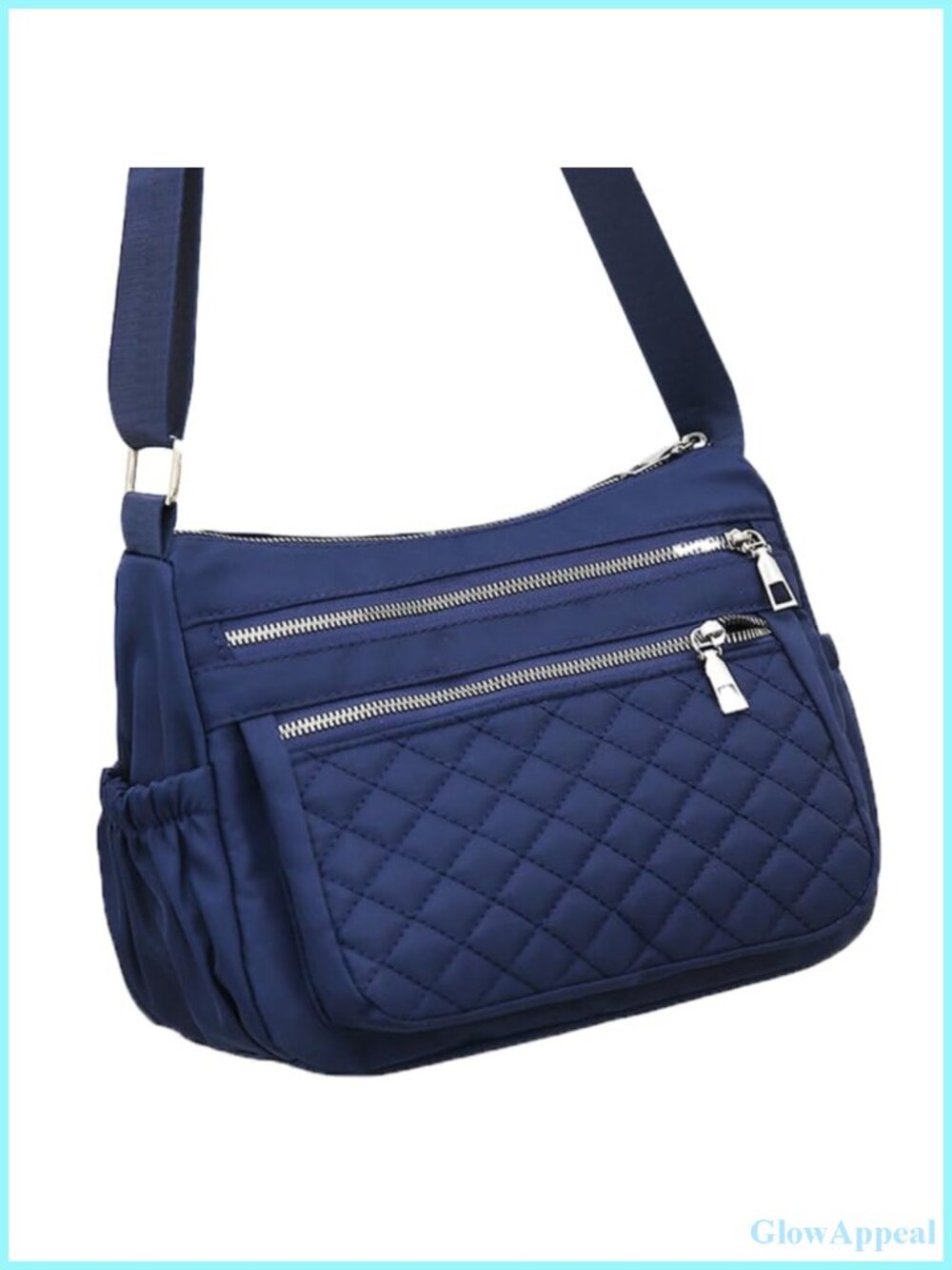 Canvas Crossbody Bag Lightweight Shoulder Handbag Adjustable Strap Multi Pocket